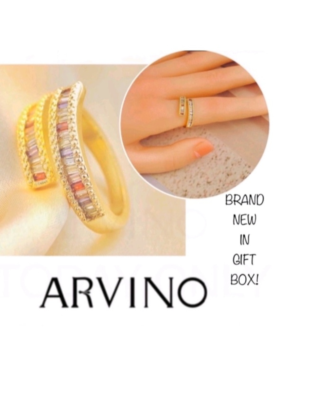 NIB Arvino Amethyst 18k Gold wrap svelte wrap ring